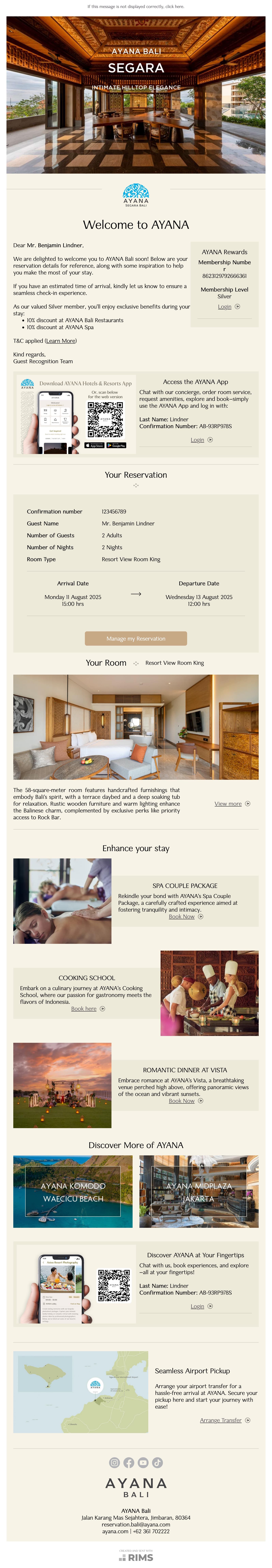 AYANA Bali Pre-Arrival