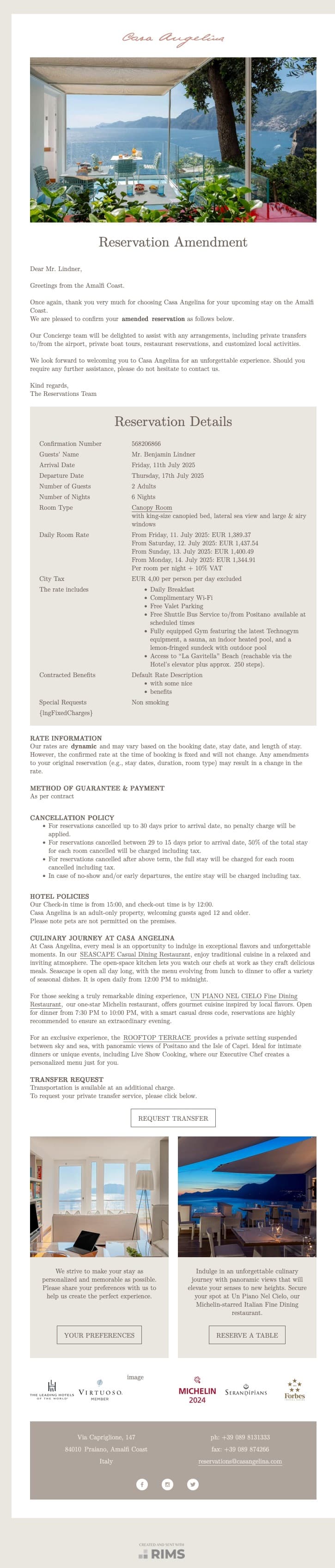 Casa Angelina Amendment